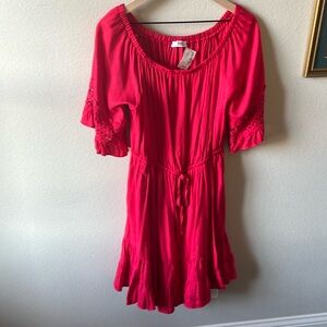 Gil’s | Crochet Sleeve Red Dress